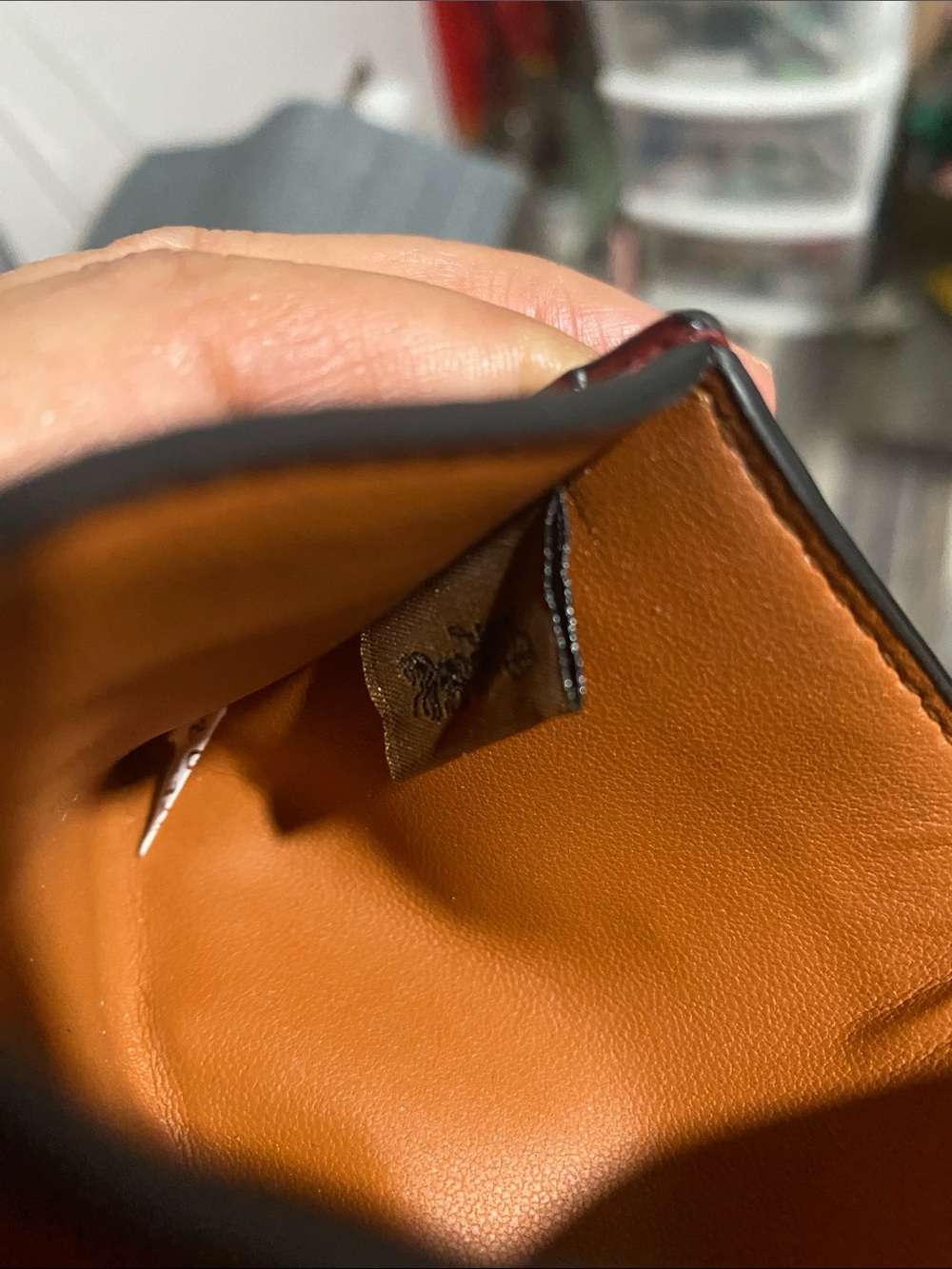 Coach Red Signature Patent Card Case - Picture 4 of 8
